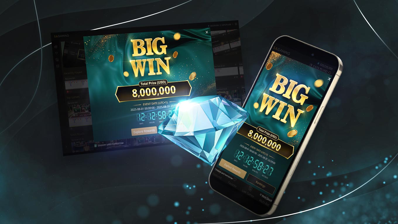 SA Gaming promotion suite showcasing a leaderboard with a gold trophy, ranking positions, and mobile-friendly interface.